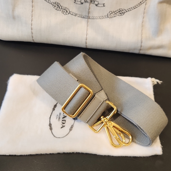 Medium Prada Canapa Gray Canvas Tote Bag - Picture 7 of 8